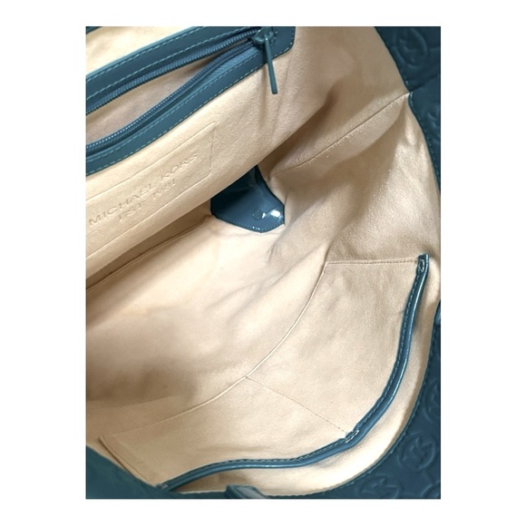 Michael Kors Neoprene Leather Trim Teal Tote Bag! - Picture 7 of 10